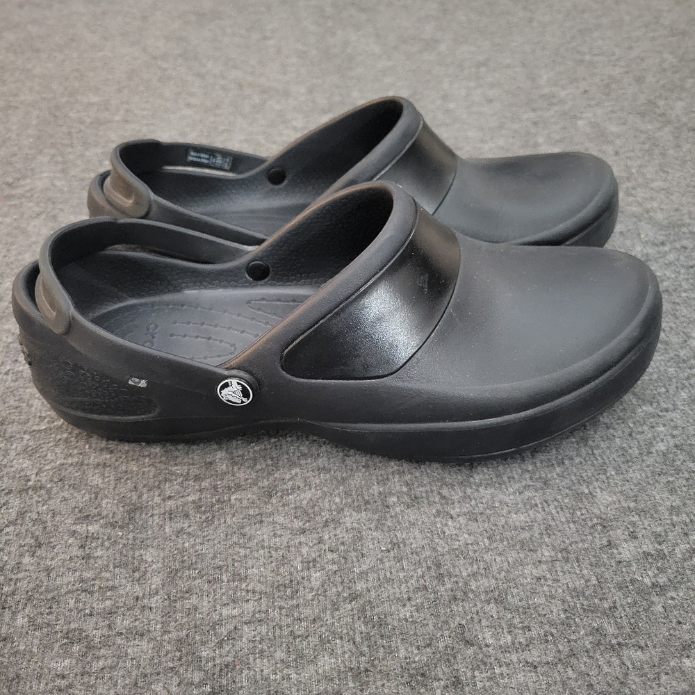 Crocs Mercy Clogs Womens Size 11 Black Shoes Slip On Non- Slip Work Comfort